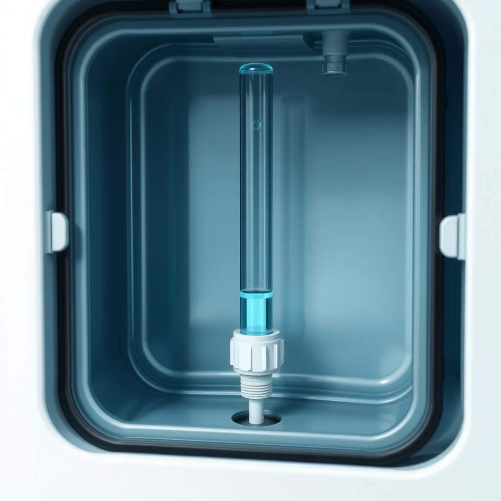 <clean photorealistic photo/illustration of the liquid level sensor inside the tank of Arç