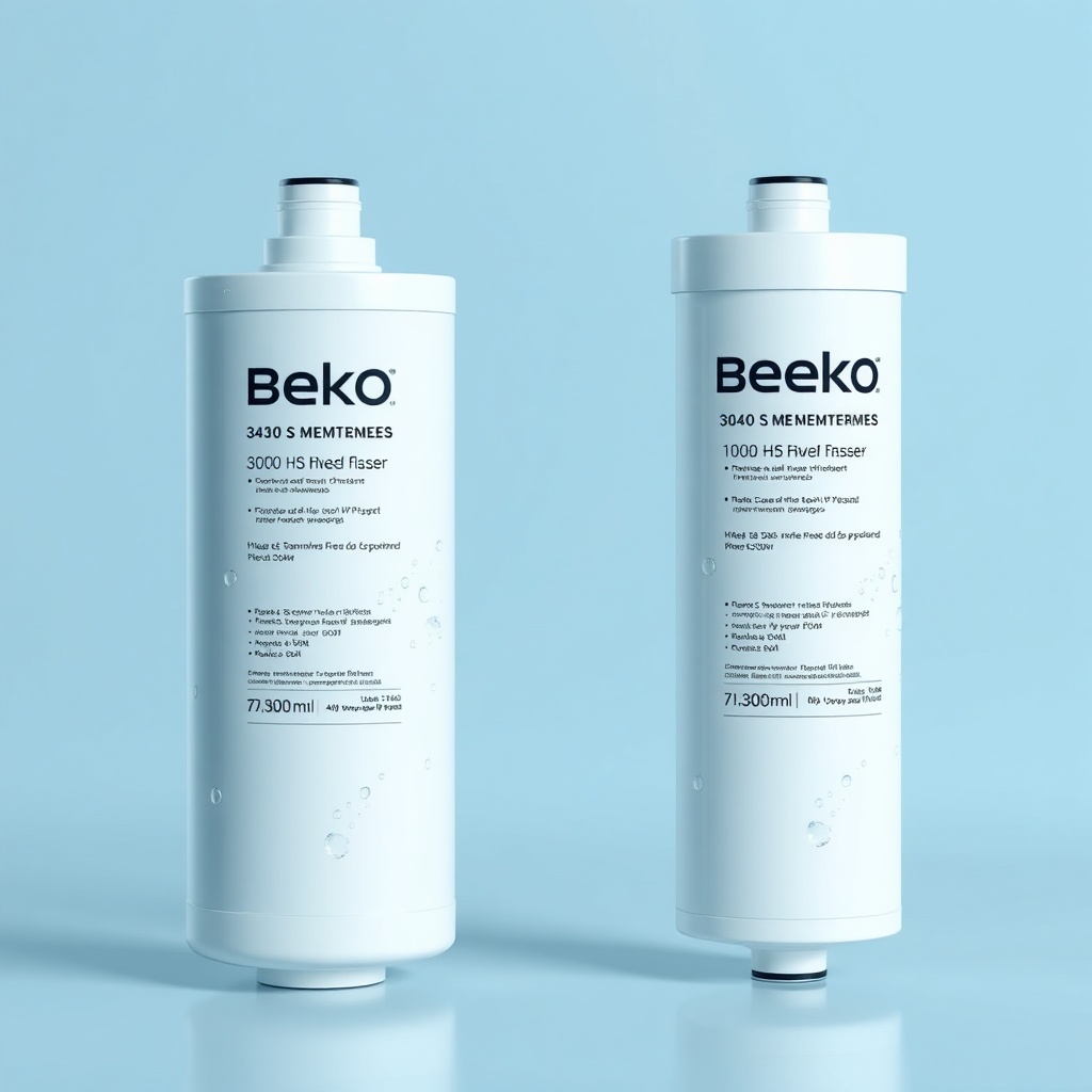 <clean photorealistic photo/illustration of two different Beko 3040 S membranes side by si
